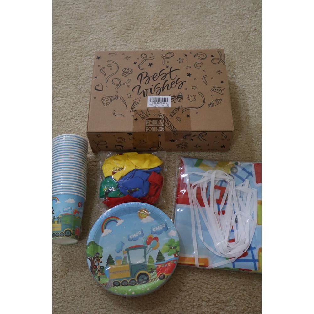 Train Theme Birthday Party Avezano Decorations Tableware Set Blue Red Choo Choo